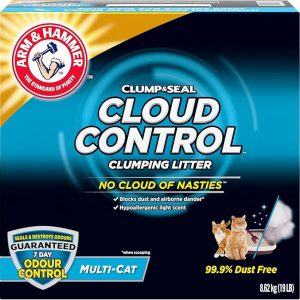 ARM & HAMMER Cat Litter, Clump & Seal, Cloud Control, Multi-Cat, 7 Days of Odour Control, Dust Free, Clumping Clay Litter, 8.62kg (Pack of 1)